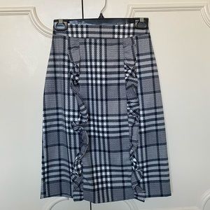 Asos Check Pencil Skirt with Ruffles